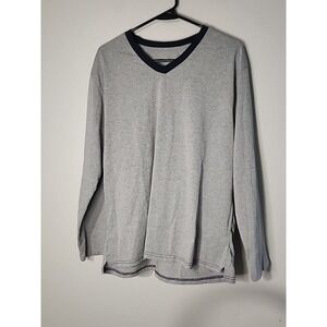 The White Company London Qatar Airways Grey Long Sleeve Shirt Medium V neck mens